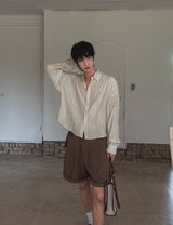 Enfree ドローイングクロップシャツ