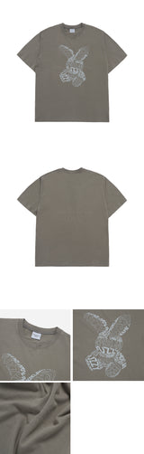 24FW レタリングラビットショートスリーブTシャツライトココア