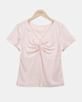 Anis Twist Shirring Short Sleeve T-Shirt