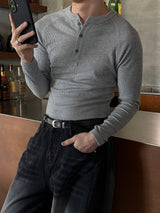 [MUSCLE FIT] Golgi span henry neck long sleeves(4color)