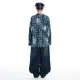 Washed Painted Check Shirt - NAVY