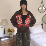 Unon 06 Lettering Oversized Fit Hooded Zip-Up