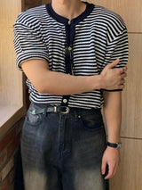 Chain round short-sleeved cardigan