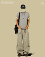 OS Washed Pocket Wide Pants