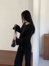 Sweat Cropped Top Black