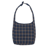 Plaid Crossbody - Navy