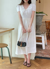 Cossel Ribbon String Flared Long One Piece