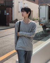 [1+1] コア ベーシック Uネック ロングスリーブ Tシャツ