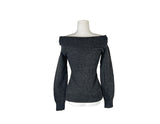 Knots Double Button Off-Shoulder Slim Knit
