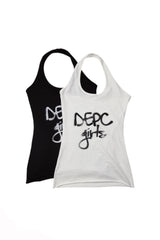 LOGO HALTER TOP - BROWN