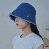フレイドヘム ムーンバケットハット(Blue Denim)