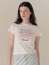 ローラリボンハーフTシャツ ホワイト