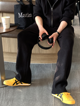 [Set-up]Risquare Two-Way Oversized Fit Hooded Zip-Up Knitwear 
