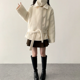 Pony Thick Belt Double High Neck Coat