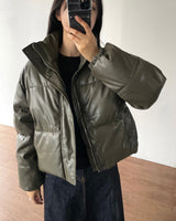 Mute Leather Short Padding Down Jumper 3C