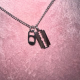 Razor//lid chain necklace
