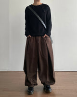 Beat Henley-Neck Crop Knit
