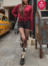 [Muffler set] Nana Wool V-neck Knit