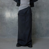 DOUBLE WAIST MAXI SKIRT