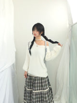 Hazel latte checkered skirt