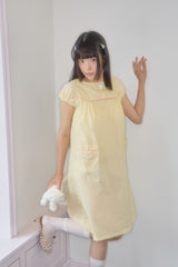 ワンボタンミニドットドレス (YELLOW)