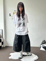 Back Two Pocket Belt Stitch Denim Bermuda Shorts 2color