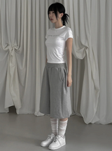 [mnem] pintuck logo bermuda shorts (gray)