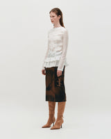 Glossy Frill Top _ WHITE