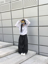 Sheer diagonal see-through windbreaker (5c)