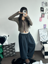 ベーシックピンタックロングパンツ 🤍🩶🖤💙4カラー