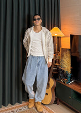 [virstyle original] INKKI two tuck Balloon Tapered Denim Pants 4COLOR