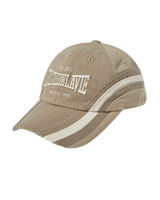 25FW THREE TONE ASYMMETRY COTTON BALL CAP BROWN