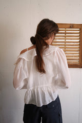 Open sheer blouse_ivory