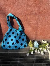 aqua blue dot bag