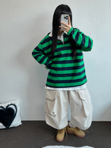 ビッグビッグポケットオーバーバミューダ 🤎🤍❤🖤5カラー