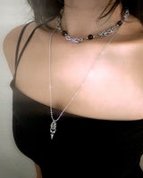 Black Onyx O-ring Connection Necklace