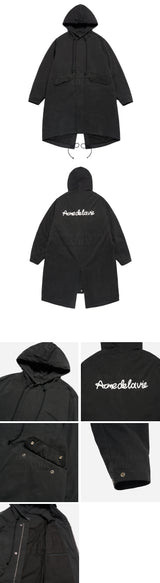 24FW SCRIPT LOGO PRINTING FISHTAIL JACKET BLACK