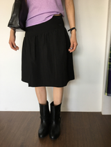 Marine button midi skirt (3color)