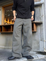 Back pocket dyed barrel denim pants