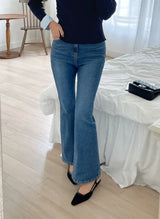 Panyu Hidden Banding Semi-Bootcut Denim Pants
