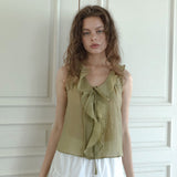 Passionate ruffle blouse (yellow green)