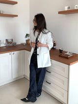 NON COLLAR LINEN JACKET (2C)