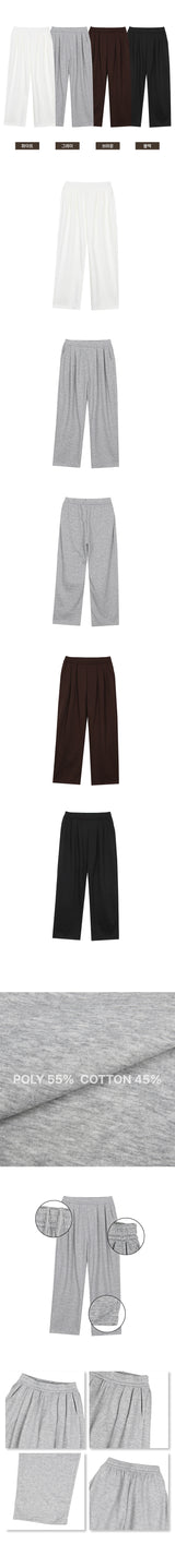 Us waist banding pintuck wide pants
