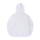 LEATHER APPLIQUE GRAPHIC HOODIE
 - WHITE
M/GREY