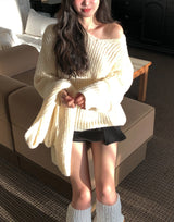 Ciel V-neck Hachi Knit Muffler Set