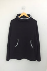 highneck loose waffle hood