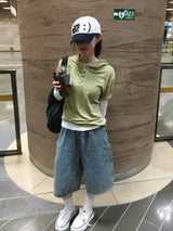 ゴーデヘンリーネックフーデッドショートスリーブTシャツ(5c)