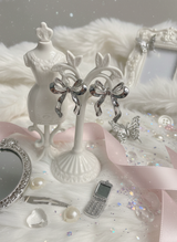 [ILLIT イロハ, NMIXX へウォン Piercing] バレリーナリボンピアス - Silver