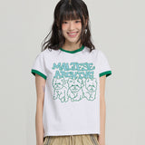 Maltese Archive Line Graphic Ringer Half Sleeve T-shirt