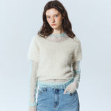 NICOLE HAIRY HALF KNIT_IVORY